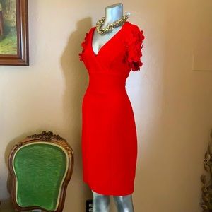 Nue by Shani Vibrant Red Midi Dress